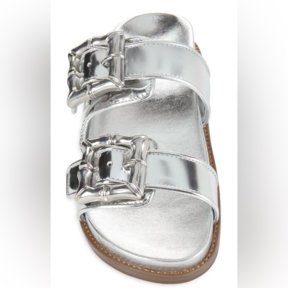 SCHUTZ Enola Metallic Leather Platform Sandals - Picture 4 of 6